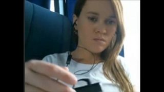 Horny Teen Playing On The Bus