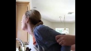sexy big tits doggystyle in kitchen