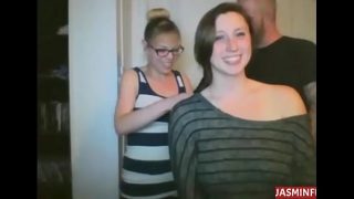 2 Girls Long Hair Braiding and Tits Flashing-Mo…