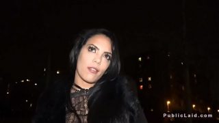 Huge tits Spanish babe fucks in public