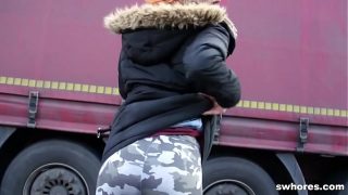 Redhead anorexic punker street whore sucking co…