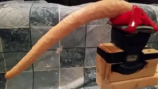 Homemade MONSTER vibrating dildo. Can you handl…